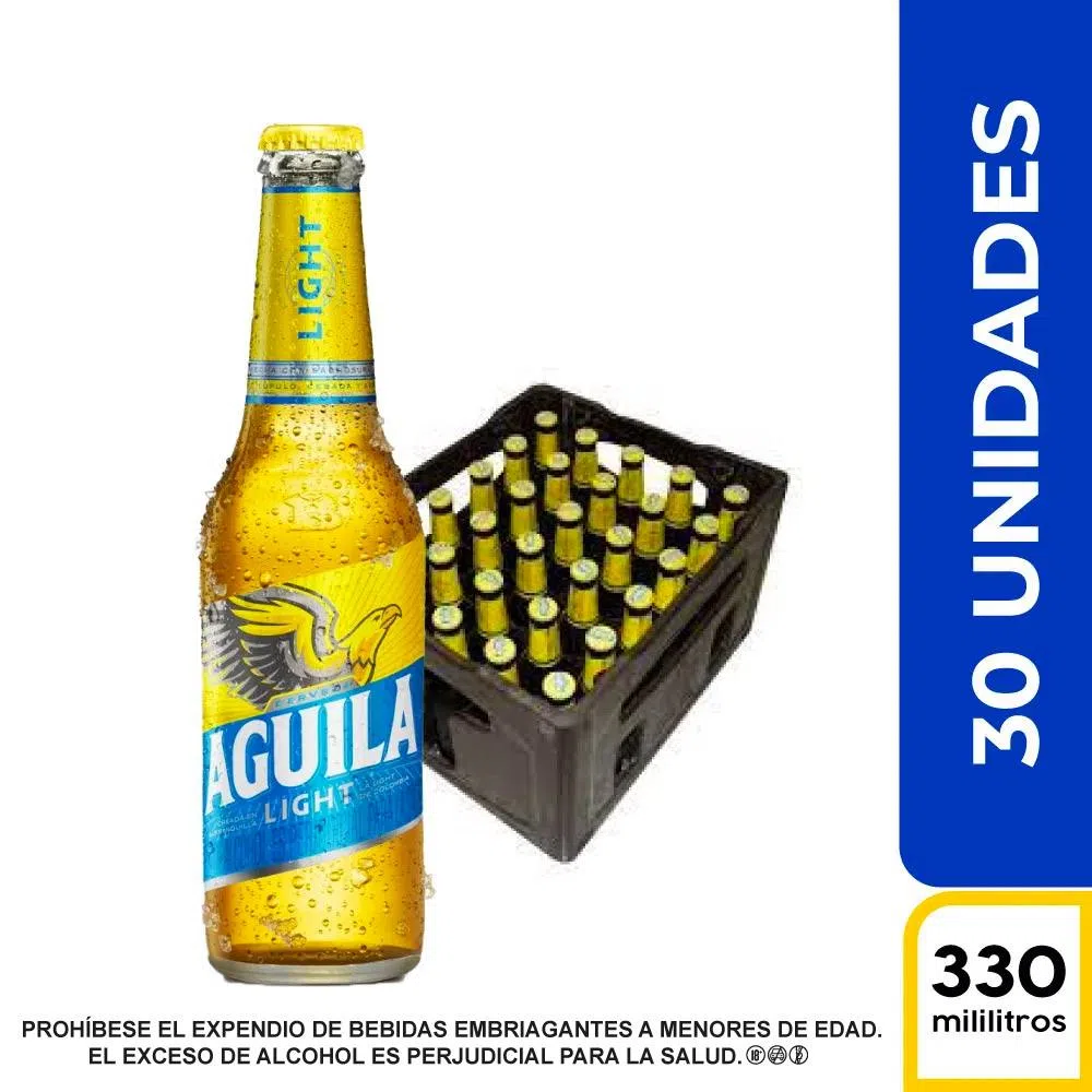 CERVEZA AGUILA NEGRA VIDRIO X 330 ML X 30 UND - Distribuciones La Clave